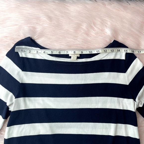 J. CREW 100% Cotton Striped Dress in Navy & White - Size Small - Picture 7 of 10